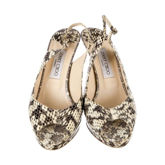 Jimmy Choo Shoes - Jimmy Choo Animal Print Leather Slingback Pumps - Size 38